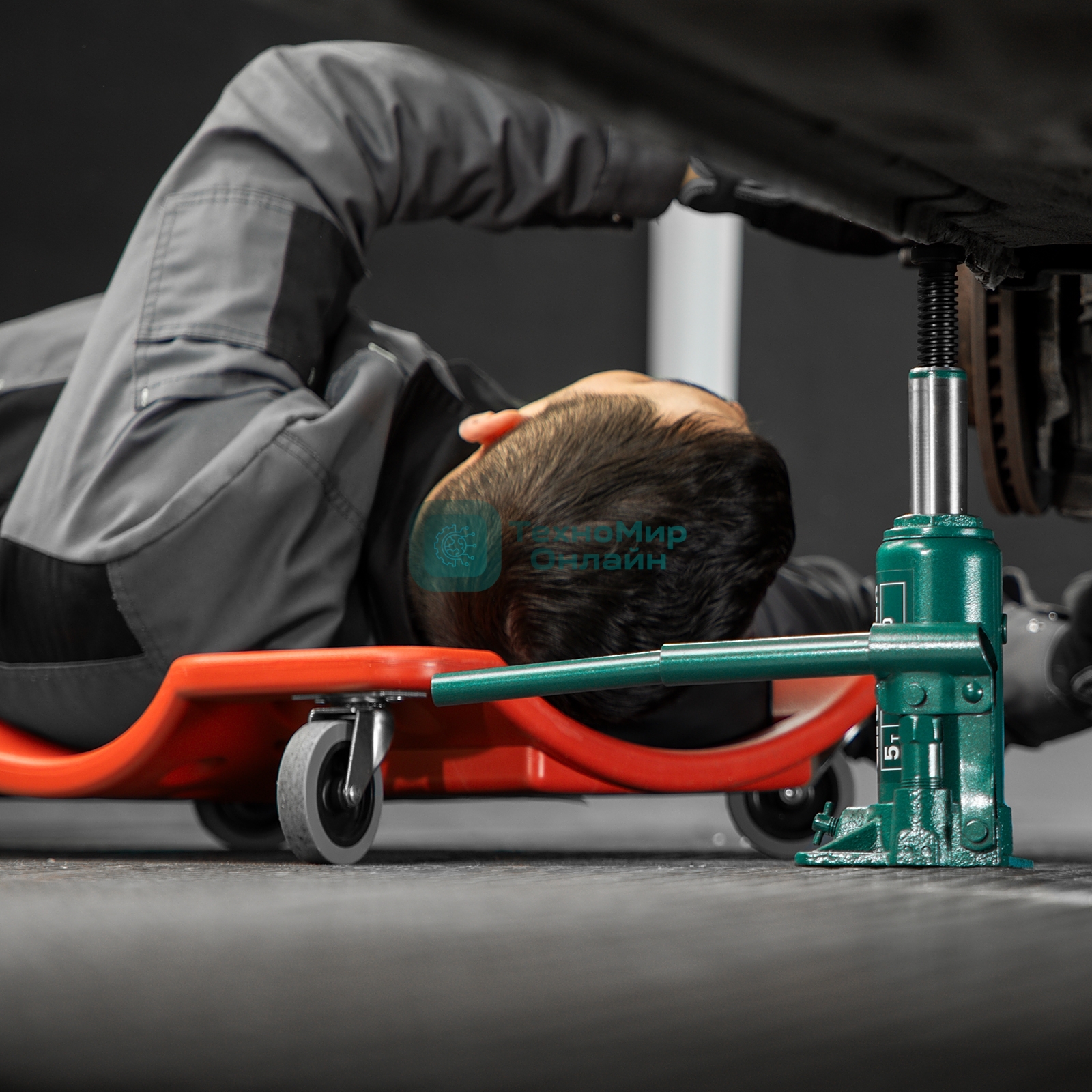 Домкрат гидравлический Сибртех бутылочный, 5т, 180-340 мм