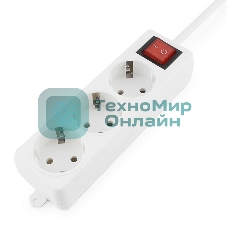Сетевой фильтр Гарнизон ELB-G3-W-3, 3 евророзетки с выключателем и заземлением, допустимый ток 16А, длина 3м.
