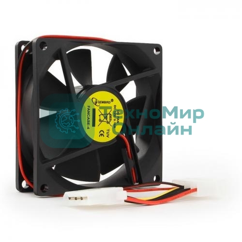 Вентилятор для корпуса Gembird черный, 80 мм, 2600 об/мин, 27 дБ, 4 pin