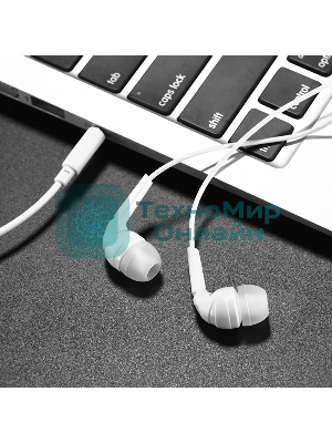 Проводные наушники Hoco M40 белый, внутриканальные, Jack 3.5 мм