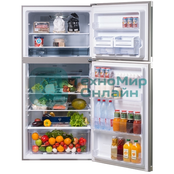 Холодильник Sharp SJ-XG60PMSL серебристый двухкамерный 422/178 л морозилка сверху, No Frost