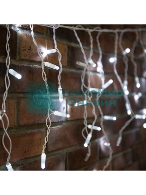 Гирлянда Neon-night Айсикл (бахрома) светодиодный, 2,4х0,6м, эффект мерцания, белый провод, 230 В, диоды белые, 88 LED