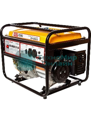 Генератор бензиновый RedVerg RD-G5500. 13,0л.с; 389куб.см; GM188F; запуск- ручной; бак- 25л,5,0кВт, макс.- 5,5кВт; 220В;