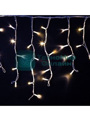 Гирлянда Neon-night Айсикл (Бахрома) светодиодная 4,0х0,6 м, с эффектом мерцания, белый провод каучук, 230 В, диоды белые