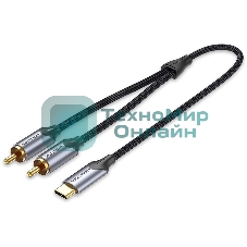 Переходник-разветвитель Vention гибкий USB-C M/2RCA M - 1.5м