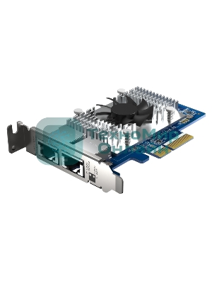 Сетевая карта QNAP QXG-10G2T-X710 LAN Expansion Card, PCIe Gen 3, Two 10GbE (10G/5G/2.5G/1G/100M)) Ports with SR-IOV and iSCSI, Block-based, Supports Multiple Virtual Disk Modes