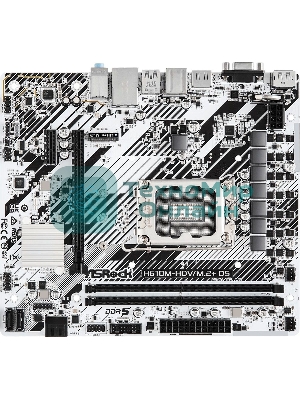 Материнская плата ASRock H610M-HDV/M.2+ D5, LGA 1700, Intel H610, 2xDDR5, 4xSATA, 1xM.2, 1xPCI-E 4.0 x16, 1xPCI-E x1, 1xDP, 1xHDMI, 1xVGA, 1x 1Gb LAN, 1xUSB-C 3.2 Gen 1, 1xUSB-A 3.2 Gen 1, 4xUSB 2.0, 3x3.5 мм, 7.1, Micro-ATX