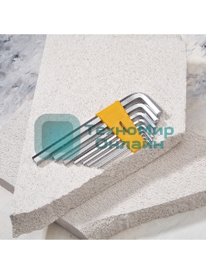 Набор ключей имбусовых HEX Kranz 2,0-12 мм, CrV, 9 шт., удлиненные