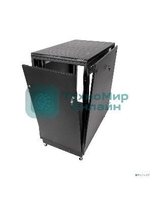 Шкаф телекоммуникационный напольный 18U (600x800) дверь стекло, черный (ШТК-М-18.6.8-1ААА-9005)