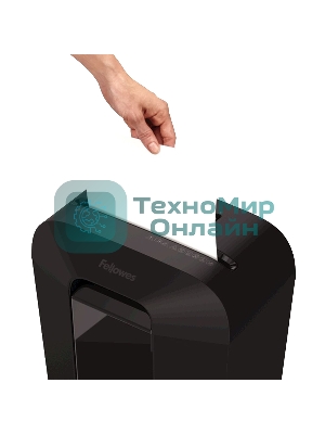 Шредер Fellowes PowerShred LX70 черный (секр.P-4)/перекрестный/11лист./18лтр./скрепки/скобы/пл.карты