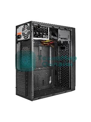 Компьютерный корпус Minitower ExeGate EX291140RUS BAA-105-01AAA350 (mATX, БП AAA350 с вент. 8см, 2*USB, аудио, черный)