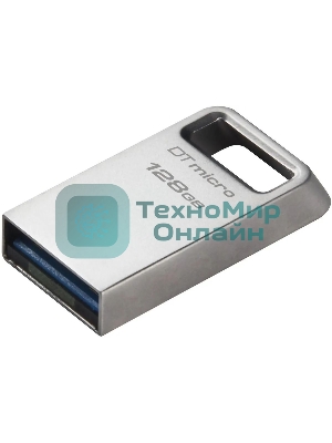 Флешка USB Kingston DataTraveler Micro (DTMC3G2/128Gb), 128Gb, USB 3.2 Gen 1, R/W 200/60, серебристый