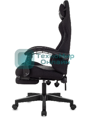 Кресло Zombie Shadow черный, экокожа, 120 кг, механизм качания, подставка для ног