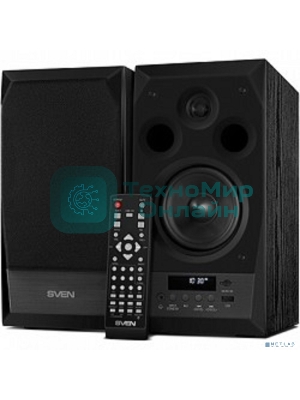 Акустическая система 2.0 SVEN MC-10, чёрный, мощность 2x25Вт (RMS), FM-тюнер, USB/microSD, дисплей, пульт ДУ, Bluetooth SVEN MC-10, чёрный, акустическая система 2.0, мощность 2x25Вт (RMS), FM-тюнер, USB/microSD, дисплей, пульт ДУ, Bluetooth