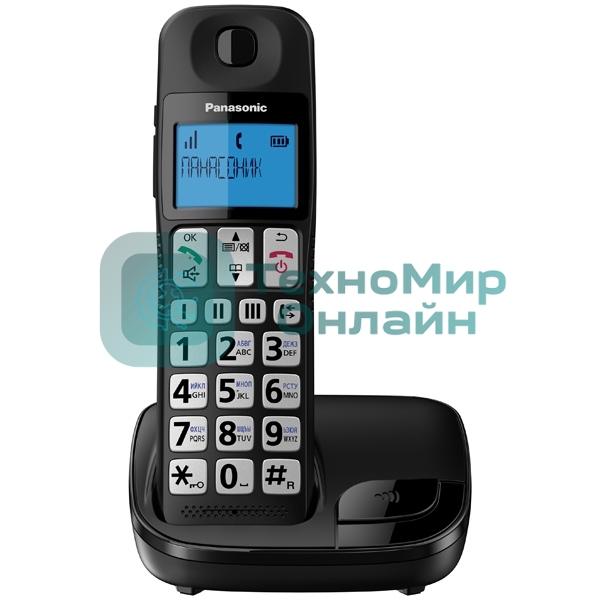 Телефон беспроводной (DECT) Panasonic KX-TGE110RUB черный АОН