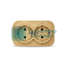 Розетка 2-м ОП 16А IP20 с заземл. сосна IONICH 1439