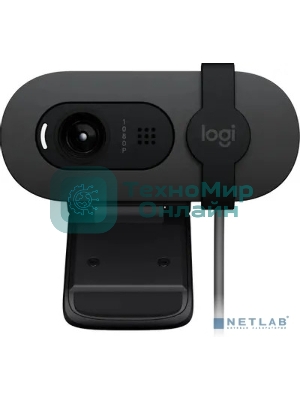 Веб-камера Logitech Webcam Brio 100, 1920x1080, GRAPHITE, защитная шторка