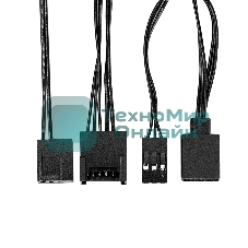 Кабель-адаптер ExeGate EX-CC-F6pARGb-3pARGD+4p для подключения вентиляторов с подсветкой ARGb 6pin к матплатам с ARGb подсветкой (6pin ARGb/5V 3pin ARGb + 4pin)