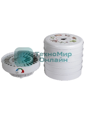 Сушилка для овощей и фруктов Великие реки Ветерок-5, 5 поддонов, цветная упаковка