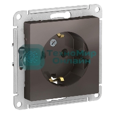 Механизм розетки 1-м СП AtlasDesign с заземл. 16А мокко SchE ATN000643