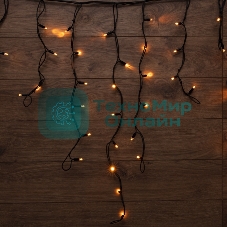 Гирлянда Neon-night Айсикл (Бахрома) светодиодная 3,2х0,9 м, с эффектом мерцания, 120 LED, черный провод каучук, теплое белое свечение