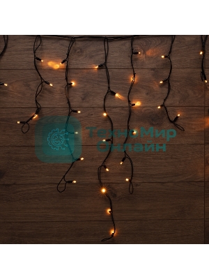 Гирлянда Neon-night Айсикл (Бахрома) светодиодная 3,2х0,9 м, с эффектом мерцания, 120 LED, черный провод каучук, теплое белое свечение