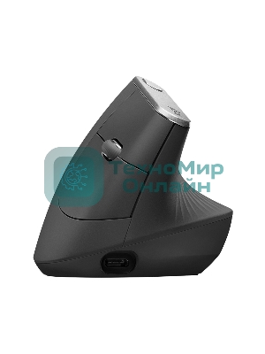 Мышь беспроводная/проводная Logitech MX Vertical графитовый, 4000 dpi, радиоканал, Bluetooth, USB, кнопки - 6