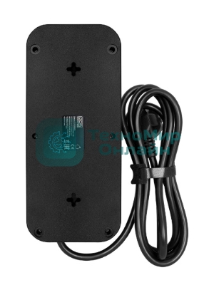 Сетевой фильтр Powercom SP-08 USB03AB 1,8 m 1.8м, 8 розеток, черный, коробка