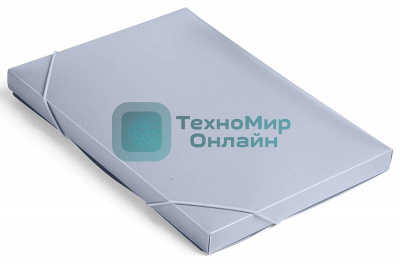 Папка-короб на резинке Бюрократ -BA25/05GREY, пластик, 0.5мм, корешок 25мм, A4 серый