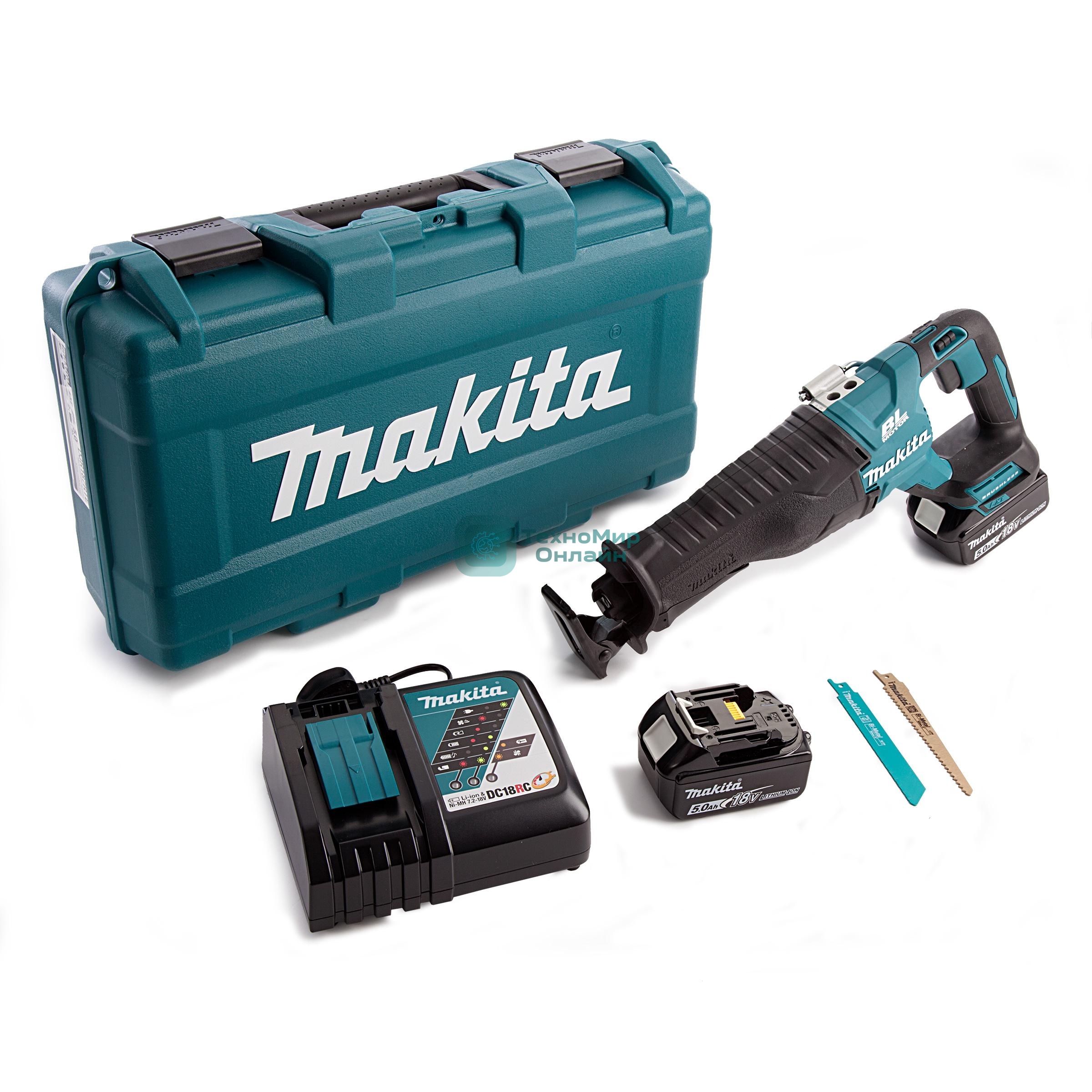 Ножовка Makita DJR187RTE 18В. 2х5АчLi-ion. 0-3000об\м. ход-32мм. рез-255мм
