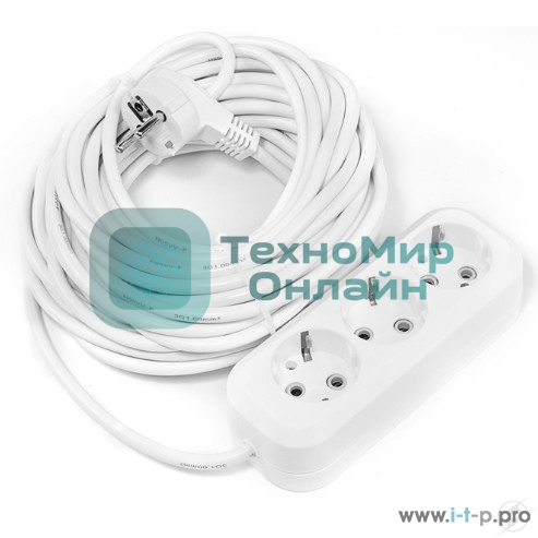 Удлинитель Smartbuy SBE-16-3-15-Z 3 гнезда 15 метров 16А/3,5 кВт с заземлением ПВС 3х1,0