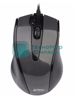 Мышь проводная A4Tech N-500F серый глянец/черный, 1200 dpi, USB, кнопки - 4