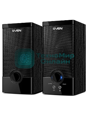 Колонки SVEN SPS-603 черный USB-порт ПК, ноутбука или адаптер 5V DC