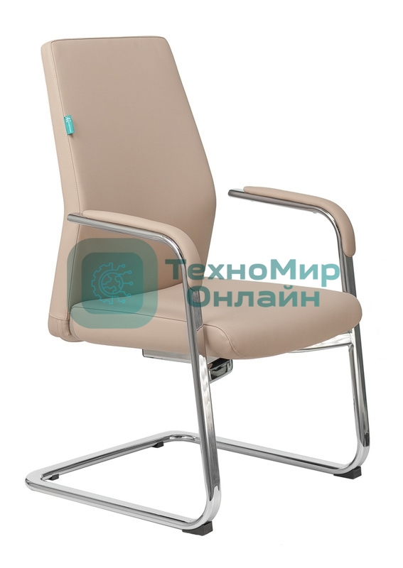 Кресло Бюрократ JONS-LOW-V бежевый, кожа