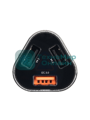 Автомобильное зарядное устройство ACD черный 23Вт, 3xUSB 1QC+2Smart, 3.6~12В, 3А RTL