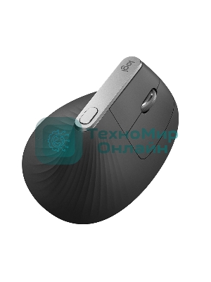 Мышь беспроводная/проводная Logitech MX Vertical графитовый, 4000 dpi, радиоканал, Bluetooth, USB, кнопки - 6