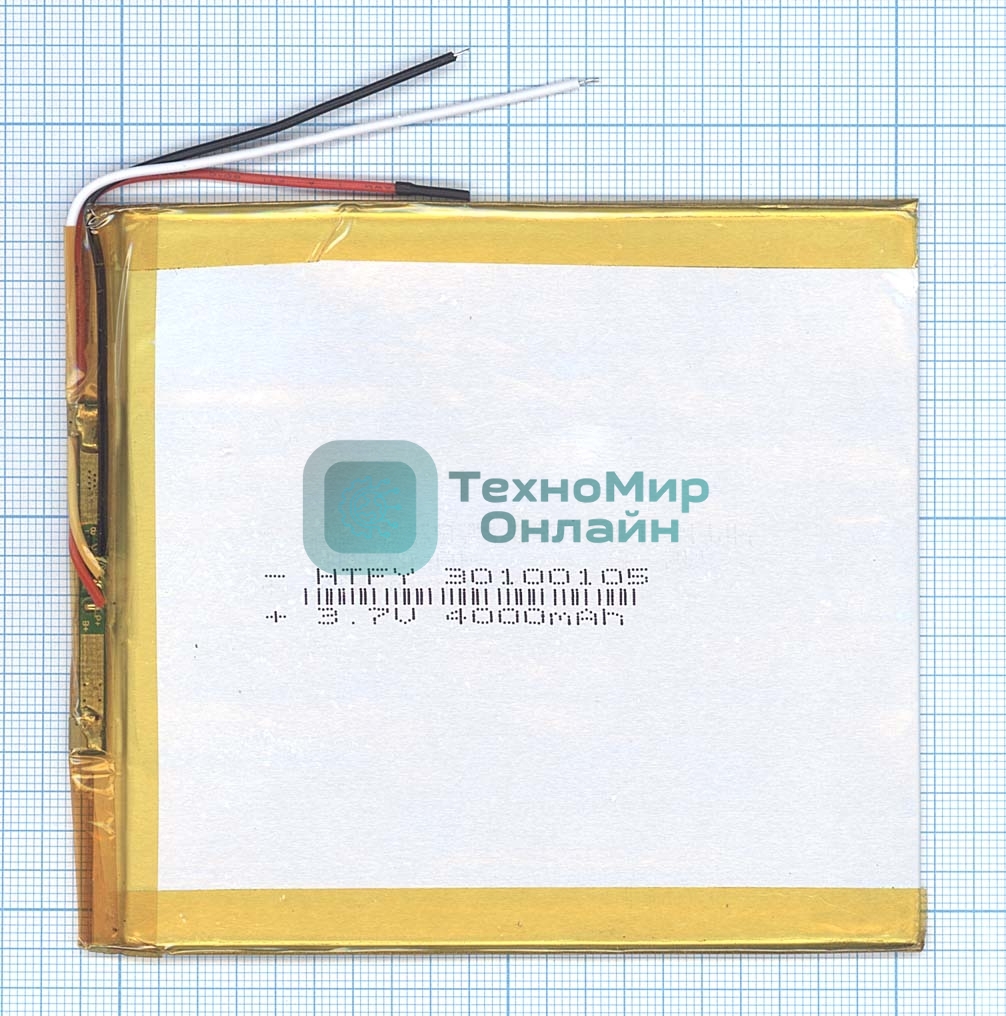 Аккумулятор Li-Pol (батарея) 3x100x105мм 3pin 3.7V/4000mAh