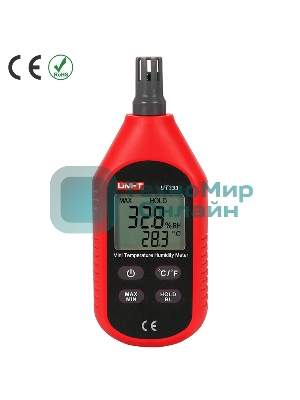 Измеритель температуры и влажности UT333, -10 ~ 60C, 0 ~ 100%