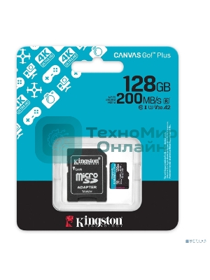 Флеш карта microSDXC 128Gb Kingston SDCG4/128Gb Canvas Go! Plus V30 A2 + adapter