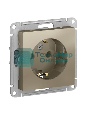 Механизм розетки 1-м СП AtlasDesign с заземл. 16А шампань SchE ATN000543