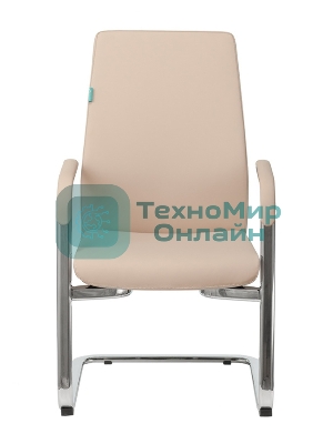 Кресло Бюрократ JONS-LOW-V бежевый, кожа