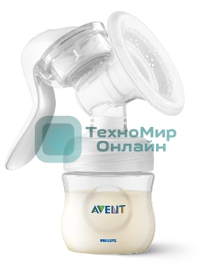 Ручной молокоотсос Philips SCF430/10. В комплекте: 1 ручной молокоотсос, соска серии Natural, фиксирующее кольцо, крышка для транспортировки