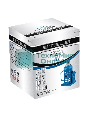 Домкрат гидравлический бутылочный телескопический Stels 8 т, h подъема 170–430 мм