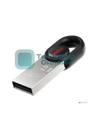 Флешка USB Netac UM2 (NT03UM2N-016G-20BK), 16Gb, USB 2.0, R/W 100/40, серебристый/черный