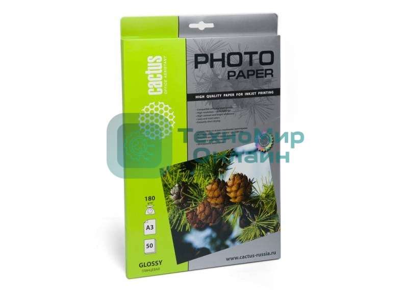 Фотобумага Cactus CS-GA318050 глянцевая А3 180 г/м2 50 листов