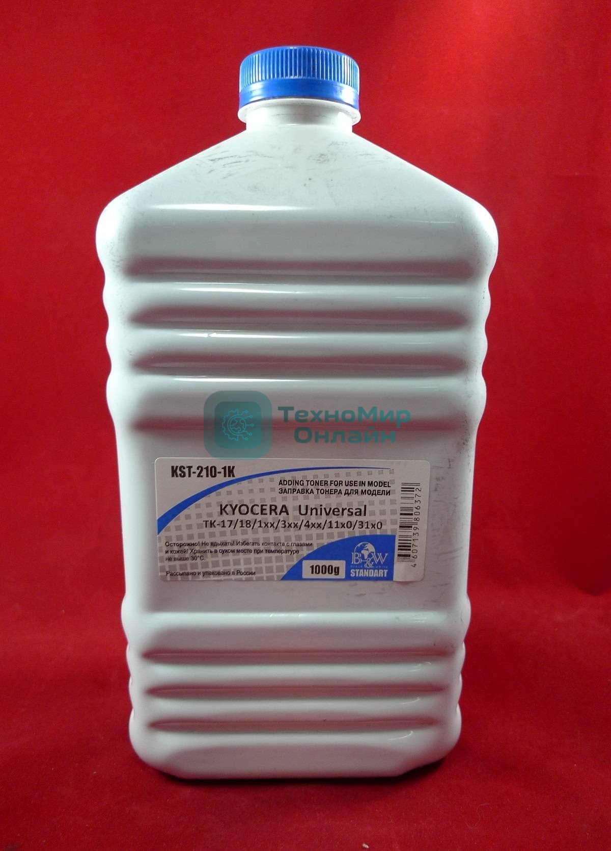 Тонер для Kyocera Universal (TK-17/18/20H/100/110/111/112/113/120/122/130/131/132/133/134/140/142/144/170/172/310/312/320/322/330/332/340/342/344/350/352/354/435/475/1110/1120/3110/3130) (OEM совместимый) (фл. 1кг) Black&White фас. Россия