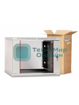Шкаф телекоммуникационный настенный разборный 6U (600 x 650) дверь стекло