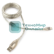 Кабель Cablexpert USB2.0 Pro, AM/microBM, 1,8м, экран, феррит.кольцо, прозрачны (CCP-mUSB2-AMBM-6-TR)