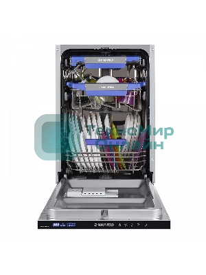 Встраиваемая посудомоечная машина Maunfeld MLP-08IMR, белый/черный, 44.5 см, 10 компл., 47 дБ, класс A++
