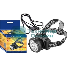 Фонарь налобный аккумуляторный LED 5363 (220В 9LED 2 режима; черный) Ultraflash 11257